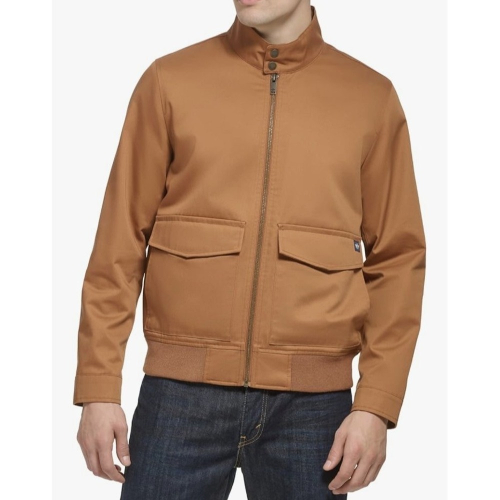 NWT Dockers Men's Bomber Jacket With Snap Racer Collar - Size XXL - Color Mocha‎